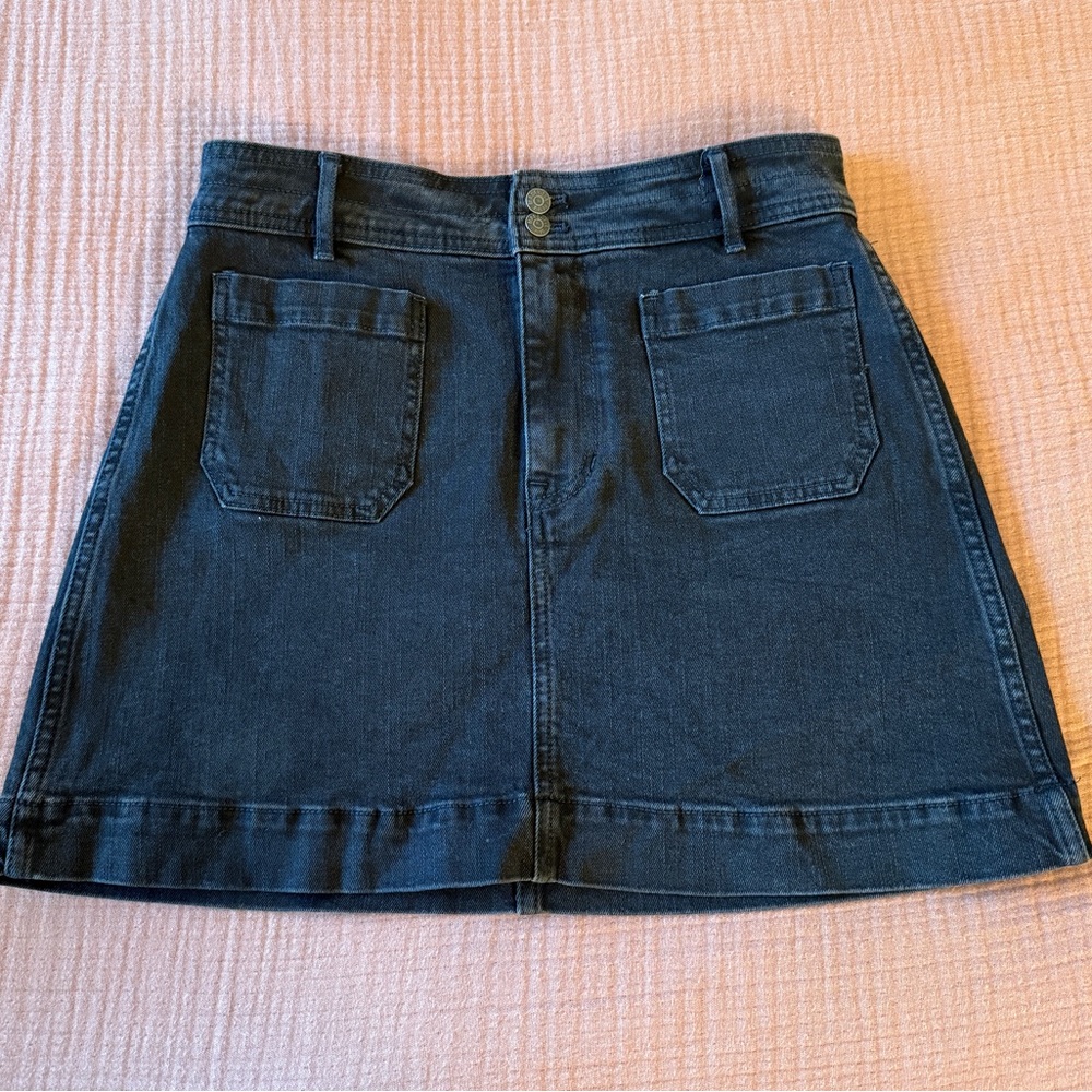 Madewell A-Line Black Denim Skirt